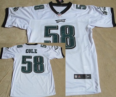 Nike Elite Jersey Philadelphia Eagles 58 Trent Cole White